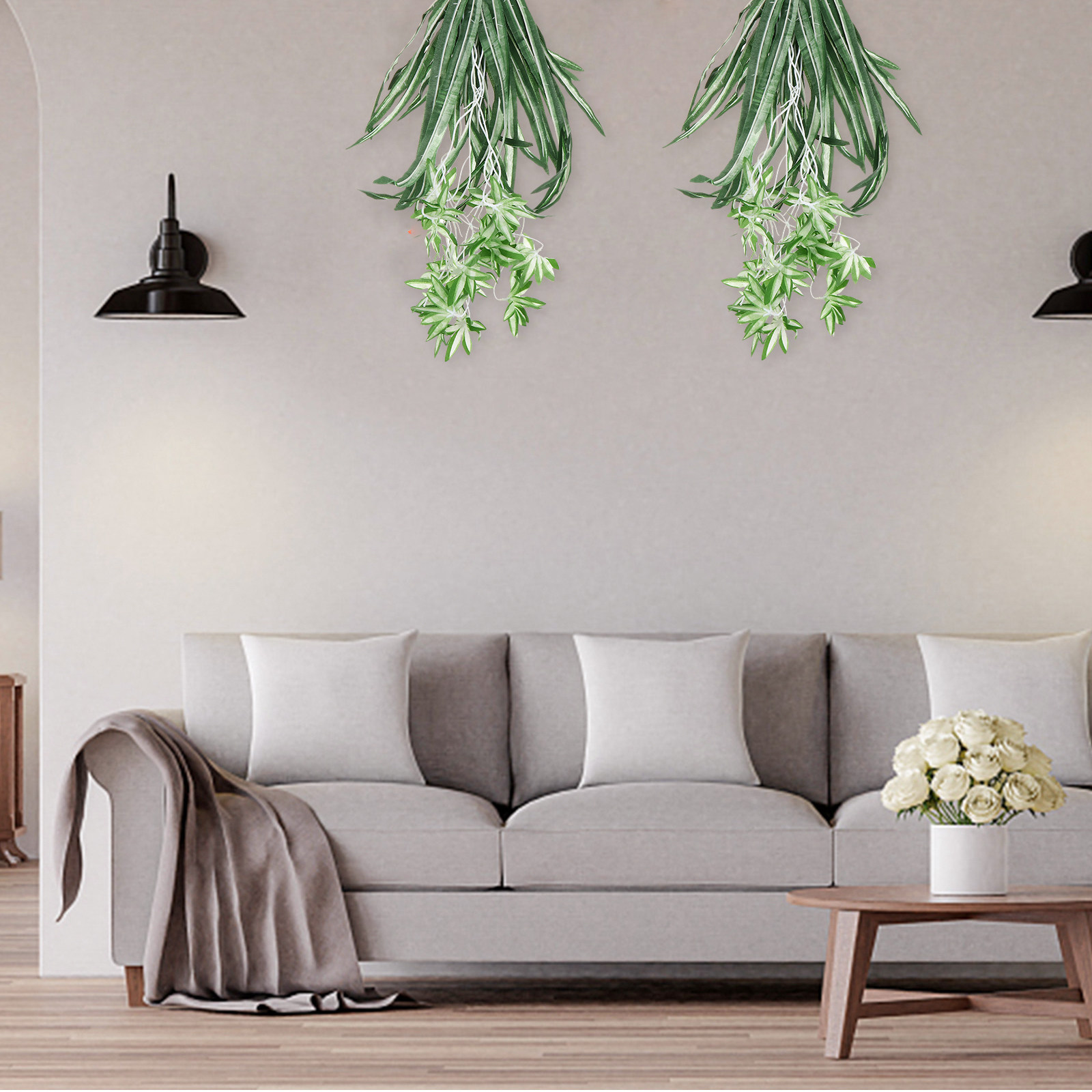 Spider Plant Hanging - Yapay Örümcek Bitkisi, Gerçekçi Görünümlü, Asılabilir,